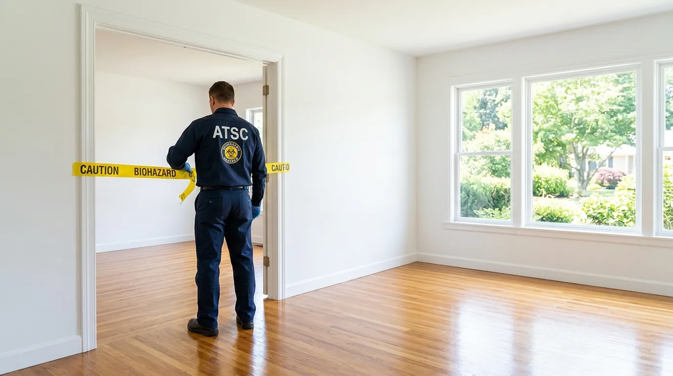 Certified biohazard cleanup crew performing Crime Scene Cleanup in Bedford